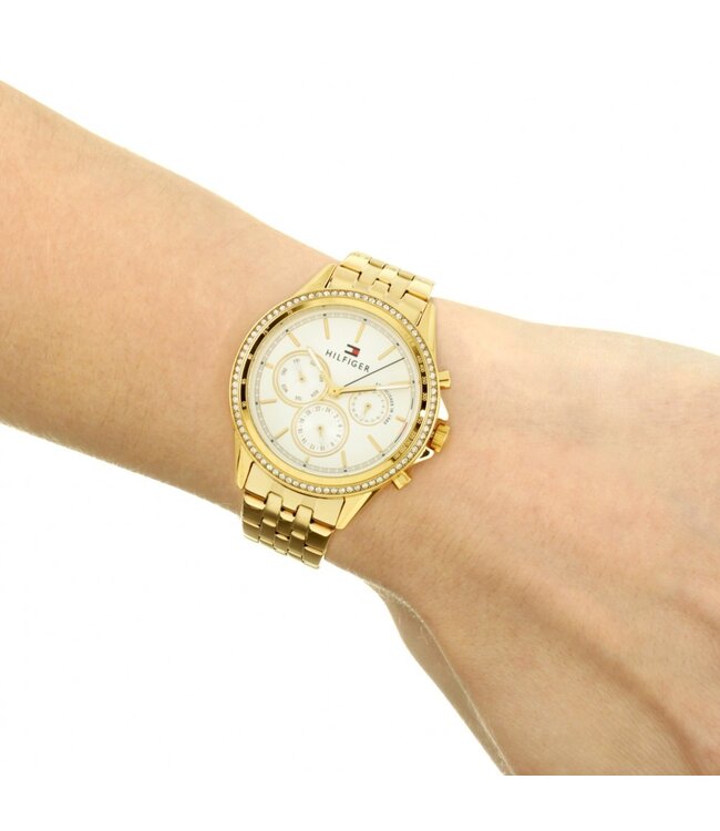 Tommy Hilfiger   Ari 1781977 Multifunktionsuhr Gold Weiss Damenuhr