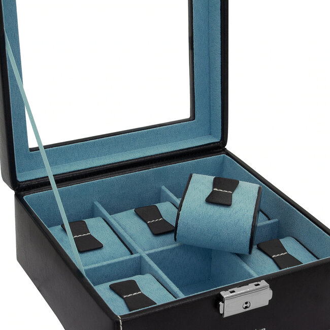 Friedrich Uhrenkoffer Bond für 6 Uhren mit Glasdeckel