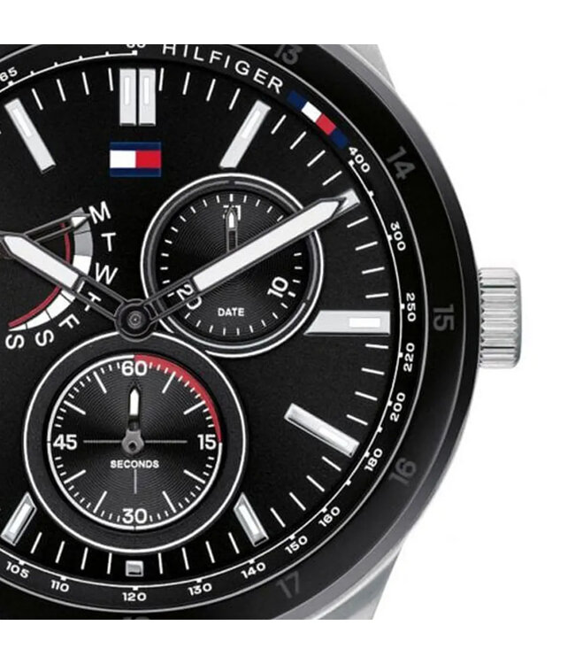 Tommy Hilfiger  Austin 1791639 Herrenuhr Schwarz Silber