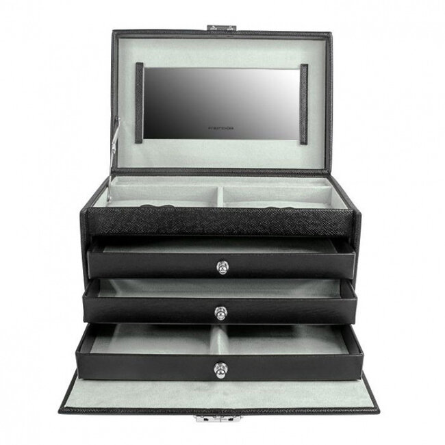 Friedrich Schmuckkoffer Jolie 2.0 black Kreuznarben-Optik