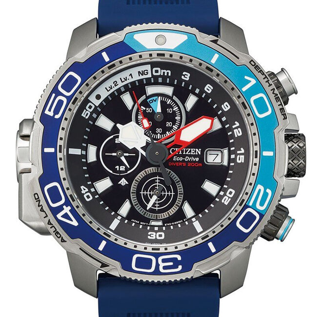Citizen Promaster Marine Eco-Drive Taucheruhr blau silber BJ2169-08E - Herrenuhr