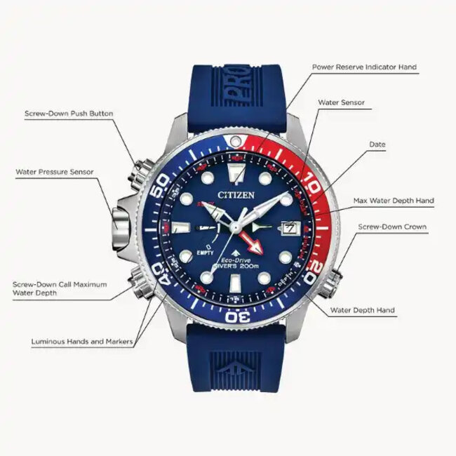 Citizen  Eco-Drive BN2038-01L Promaster Marine Aqualand Pepsi