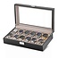 leonardo louis Uhrenbox  für 12 Uhren Schwarz/beige Holz