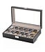 Uhrenbox  für 12 Uhren Schwarz/beige Holz