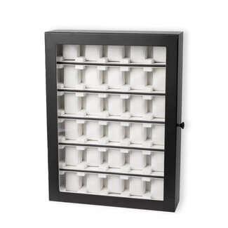 leonardo louis Premium Uhrenbox/Vitrine 30 Uhren Schwarz/beige Holz