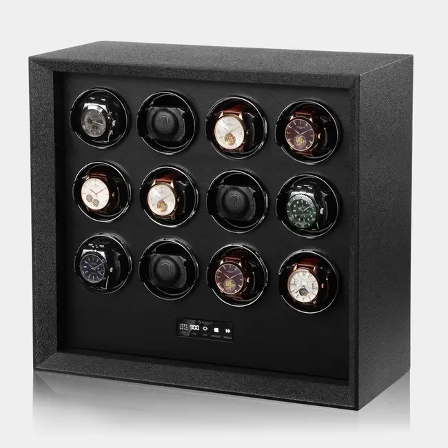 Modalo  Uhrenbeweger Safe Systems MV4 für 12 Uhren Strukturlack schwarz