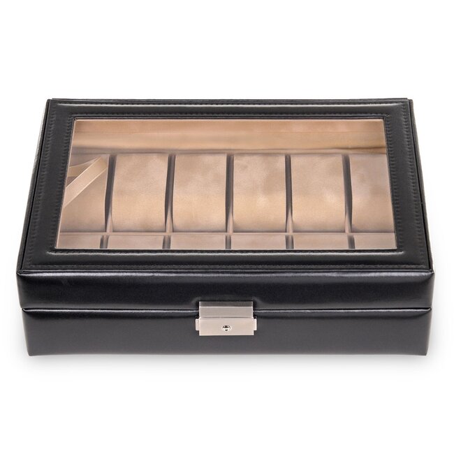 Uhrenetui für 12 Uhren new classic / schwarz (Leder)