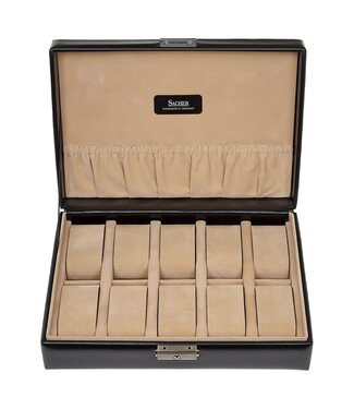 Sacher Uhrenetui für 10 Uhren new classic / schwarz (Leder)