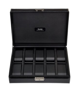Sacher Uhrenetui für 10 Uhren black exclusive / schwarz (Leder)