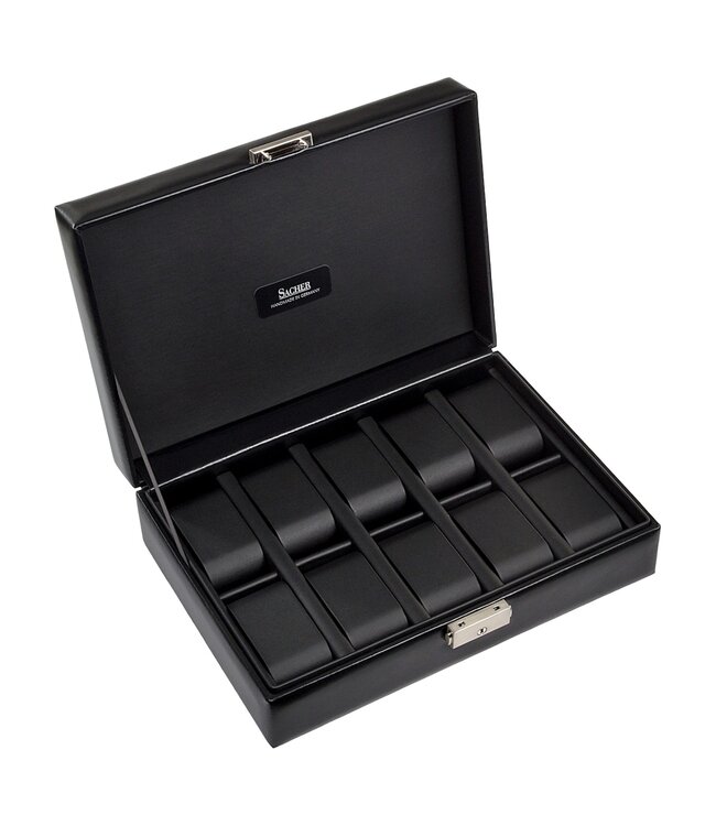 Sacher  Uhrenetui für 10 Uhren black exclusive / schwarz (Leder)