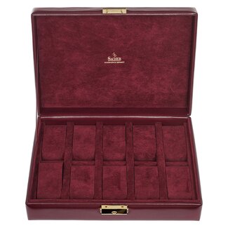 Sacher Uhrenetui für 10 Uhren acuro / bordeaux (Leder)