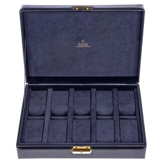 Sacher Uhrenetui für 10 Uhren acuro / navy (Leder)