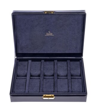 Sacher  Uhrenetui Acuro für 10 Uhren Navy, Leder 29 × 8 cm