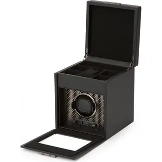 WOLF 1834 Uhrenbeweger Axis Single Watch Winder grau mit Ablagefach