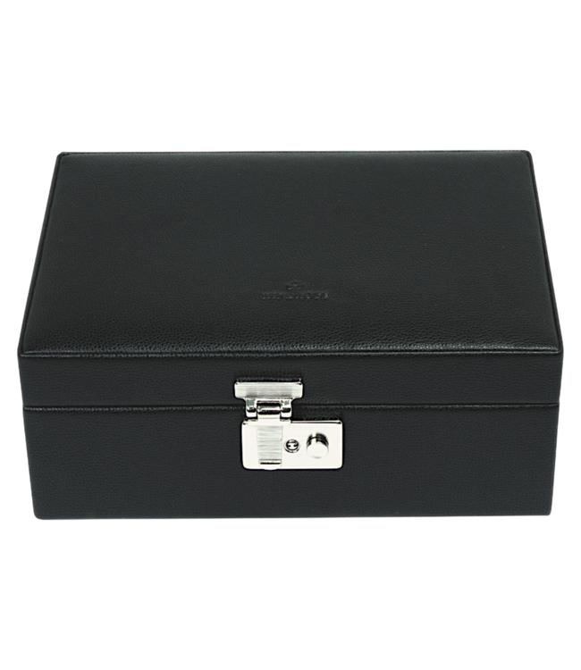 Windrose Uhrenkoffer Beluga / schwarz (Leder)