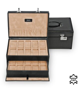 Sacher Uhrenkoffer new classic / schwarz (Leder)