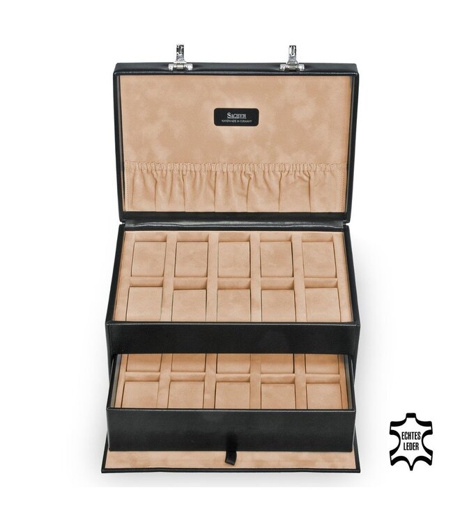 Sacher Uhrenkoffer new classic / schwarz (Leder)