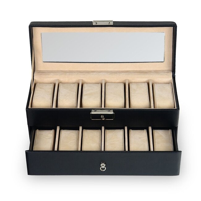 Uhrenetui für 12 Uhren standard / schwarz