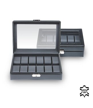 Sacher  Uhrenetui Black Exclusive für 12 Uhren Schwarz, Leder 29 × 8 cm