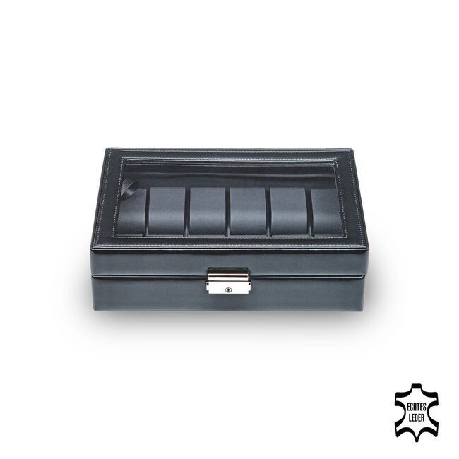 Sacher  Uhrenetui für 12 Uhren black exclusive / schwarz (Leder)