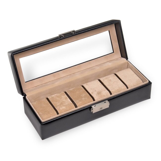 Sacher Uhrenetui für 6 Uhren new classic / schwarz (Leder)