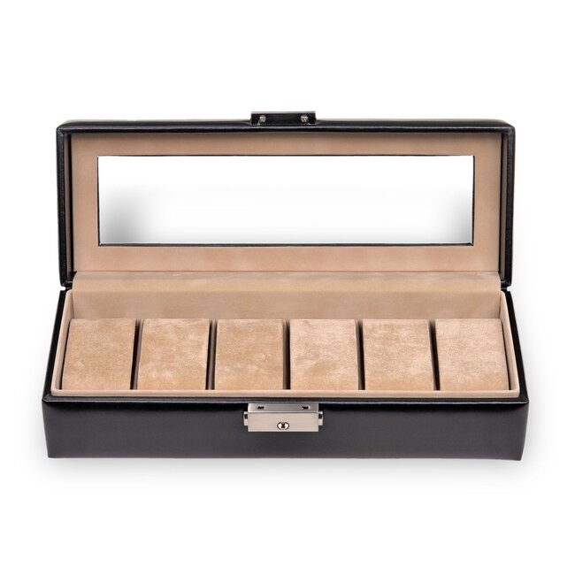 Sacher Uhrenetui für 6 Uhren new classic / schwarz (Leder)