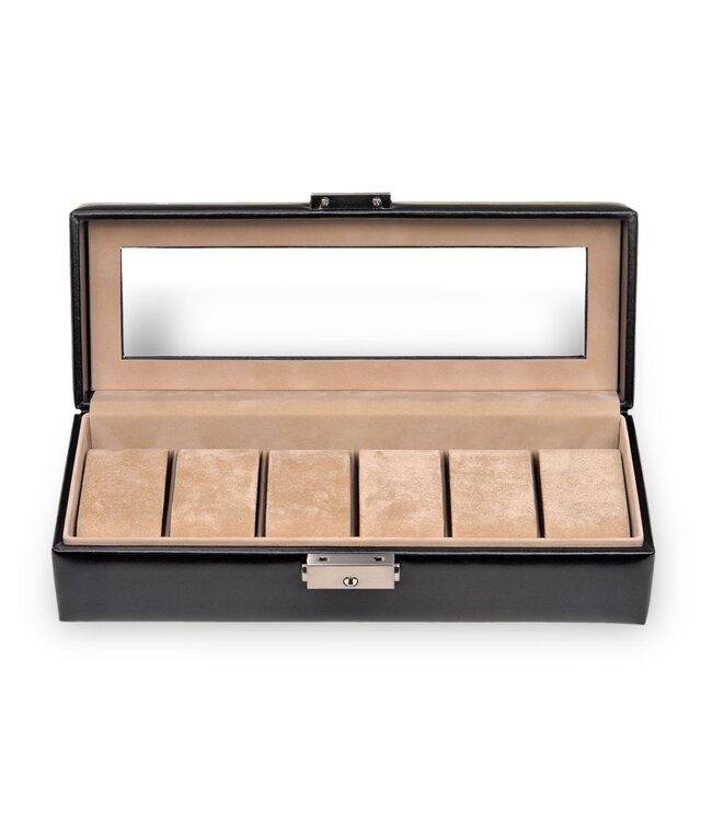 Sacher Uhrenetui für 6 Uhren new classic / schwarz (Leder)