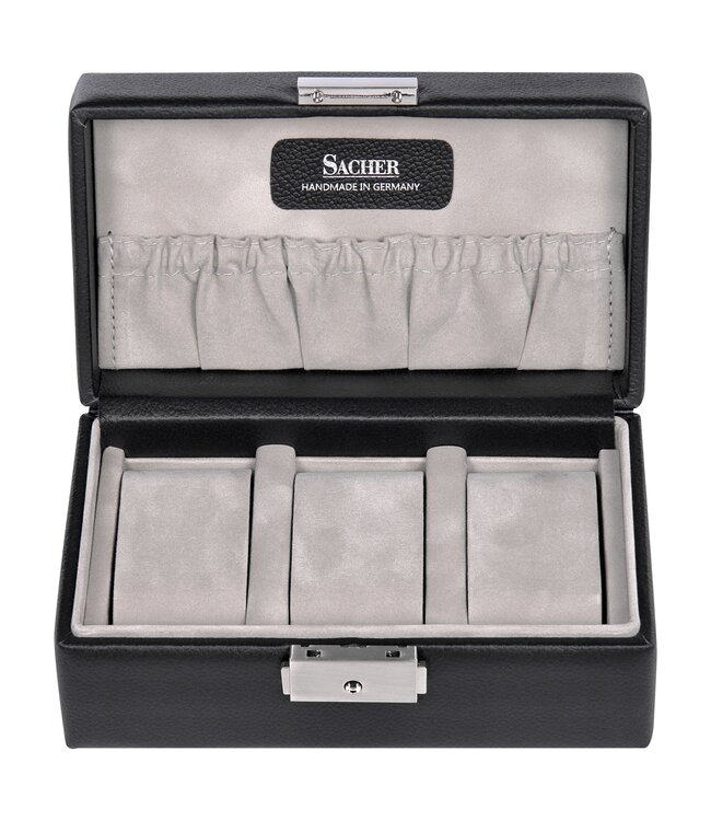 Sacher Uhrenetui für 3 Uhren tamigi sport / schwarz (Leder)