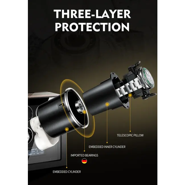 CHRONOGUARD   Panthera  Luxus  Uhrenbeweger für 9 Automatikuhren Wood Collection Fin-Protect-Technologie