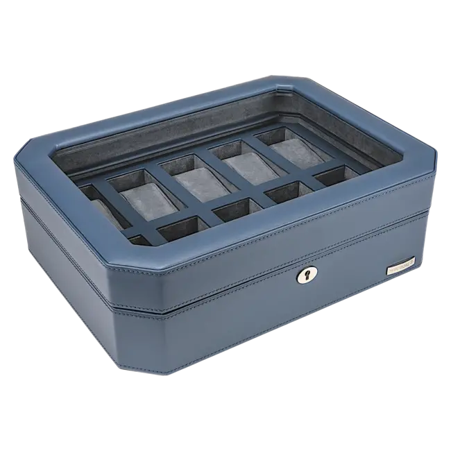 Windrose  Uhrenetui für 10 Uhren Tempora / hellblau