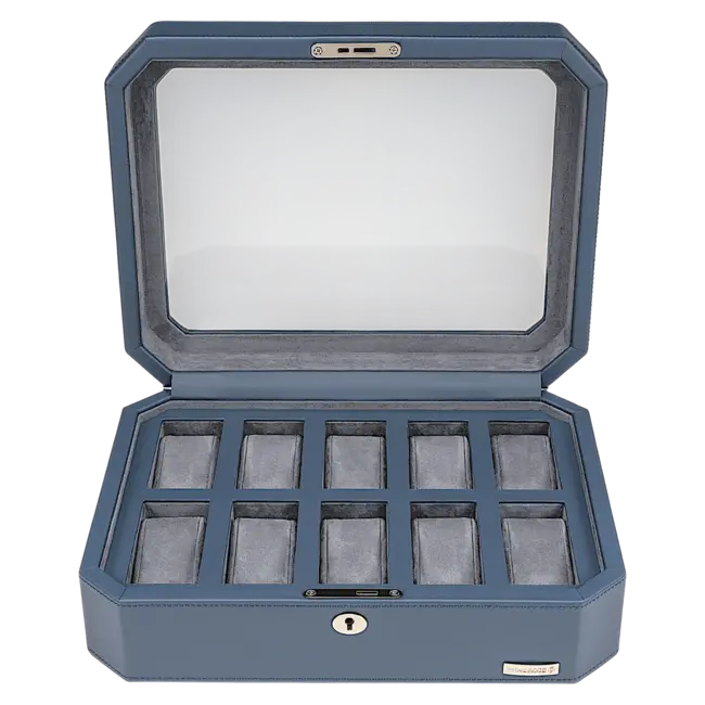 Windrose  Uhrenetui für 10 Uhren Tempora / hellblau