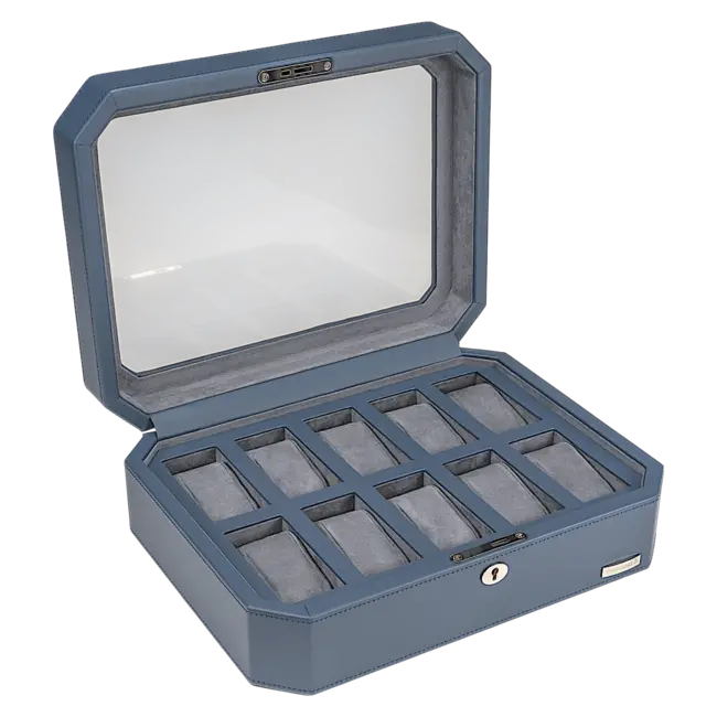 Windrose  Uhrenetui für 10 Uhren Tempora / hellblau