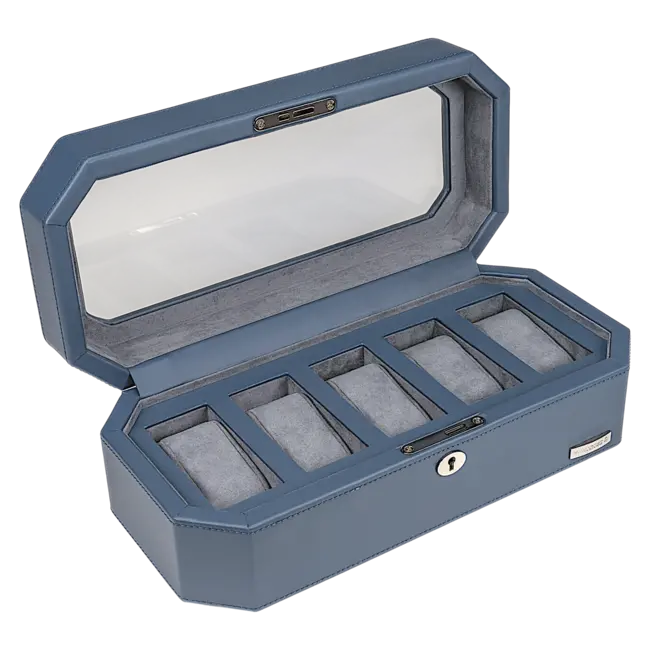 Windrose  Uhrenetui für 5 Uhren Tempora / hellblau