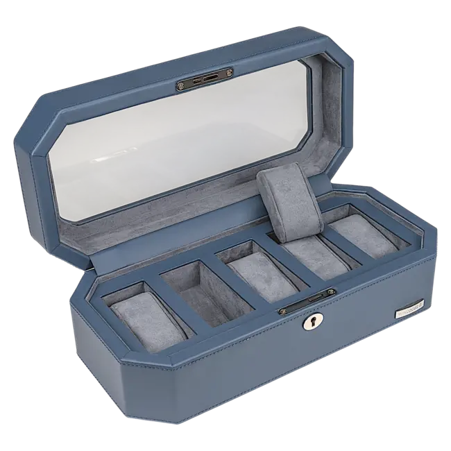 Windrose  Uhrenetui für 5 Uhren Tempora / hellblau