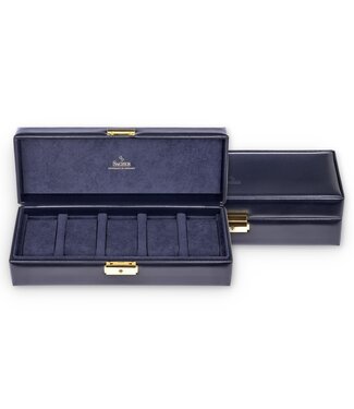 Sacher Uhrenetui für 5 Uhren acuro / navy (Leder)