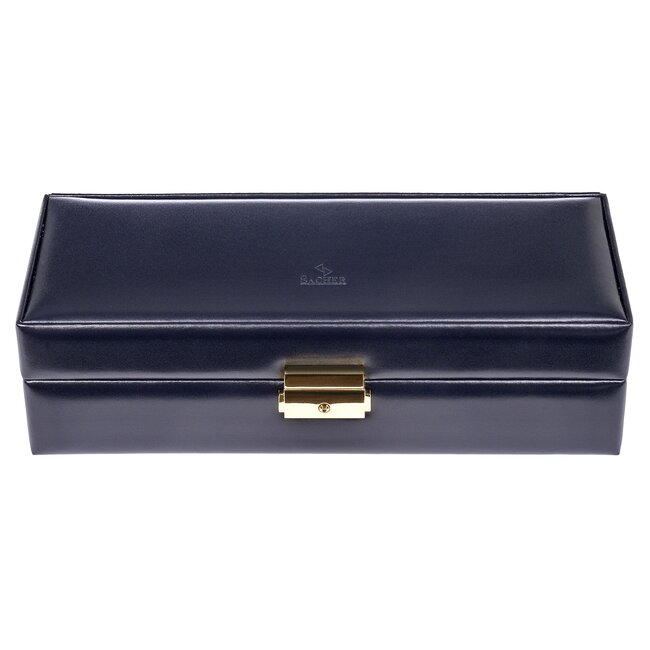 Sacher Uhrenetui für 5 Uhren acuro / navy (Leder)