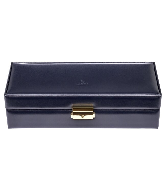 Sacher Uhrenetui für 5 Uhren acuro / navy (Leder)