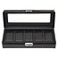 Uhrenetui für 5 Uhren black exclusive / schwarz (Leder)