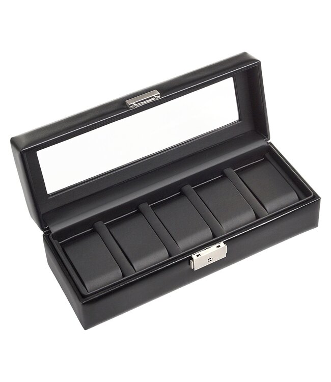 Sacher  Uhrenetui für 5 Uhren black exclusive / schwarz (Leder)