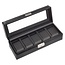 Uhrenetui für 5 Uhren black exclusive / schwarz (Leder)