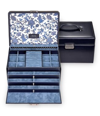 Sacher Schmuckkasten Jasmin florage / navy (Leder)