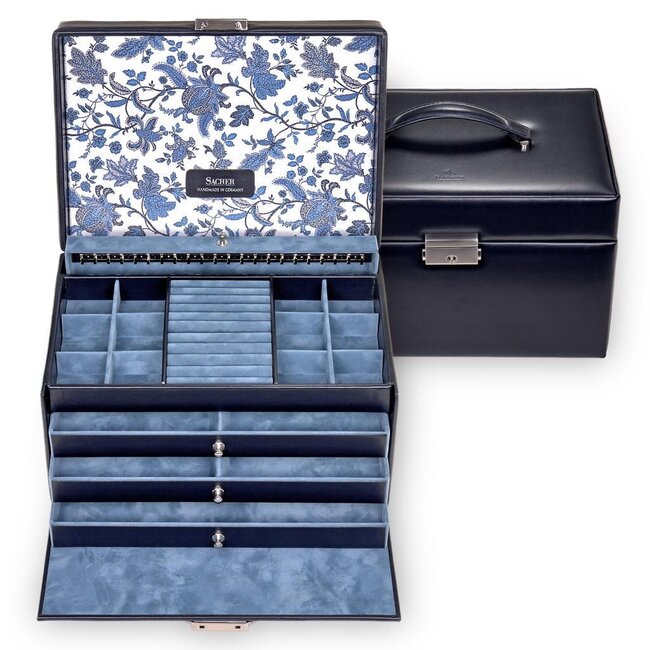 Sacher  Schmuckkasten Jasmin florage / navy (Leder)