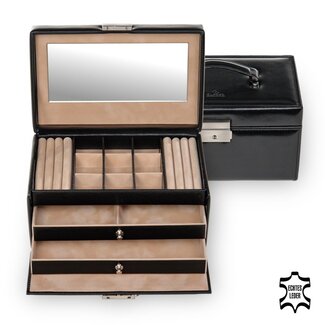 Schmuckkasten Elly new classic / schwarz (Leder)