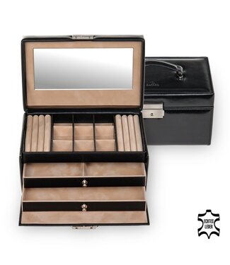 Sacher Schmuckkasten Elly new classic / schwarz (Leder)
