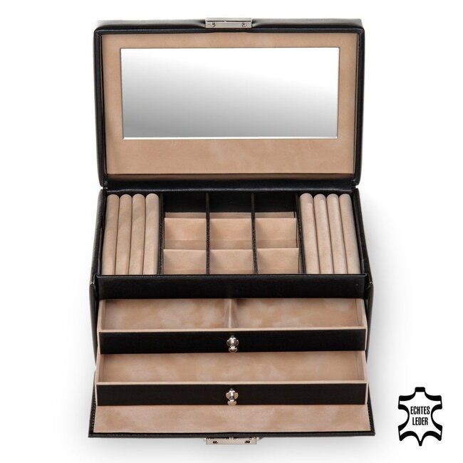 Schmuckkasten Elly new classic / schwarz (Leder)