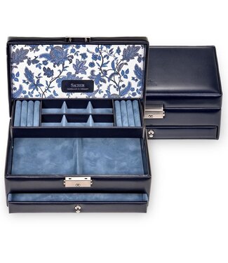 Sacher Schmuckkasten Helen florage / navy (Leder)