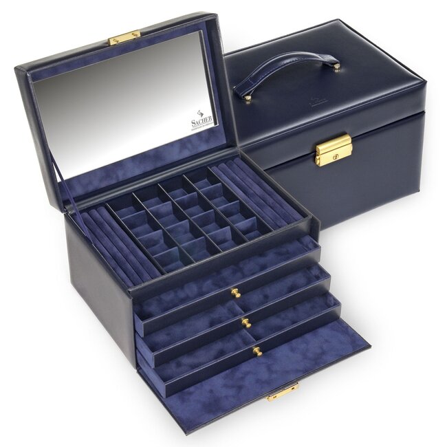 Schmuckkasten Lena acuro / navy (Leder)