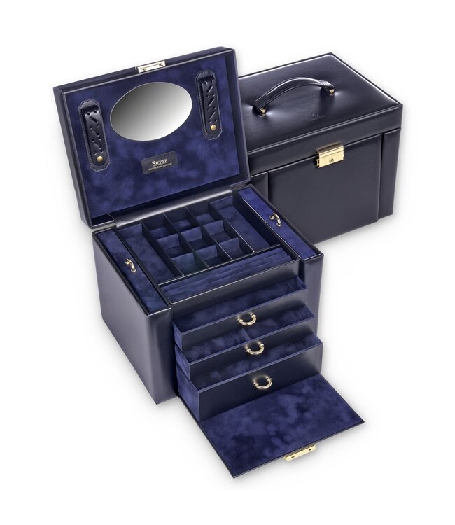 Sacher Schmuckkasten Marta acuro / navy (Leder)