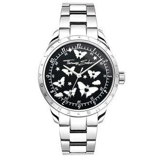 Thomas Sabo  Damenuhr mit Schmetterlingen silberfarben - WA0432-201-203