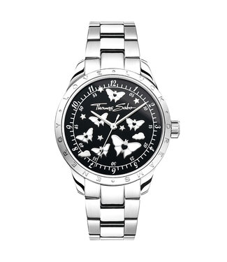 Thomas Sabo  Damenuhr mit Schmetterlingen silberfarben - WA0432-201-203